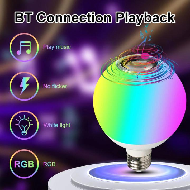Led music bulb RGB wireless bluetooth light bulb with speaker / 24-key remote control