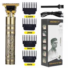 VINTAGE T9 metal RECHARGEABLE Electric Hair CLIPPER Cutting Machine Professional Hair Trimmer For Men