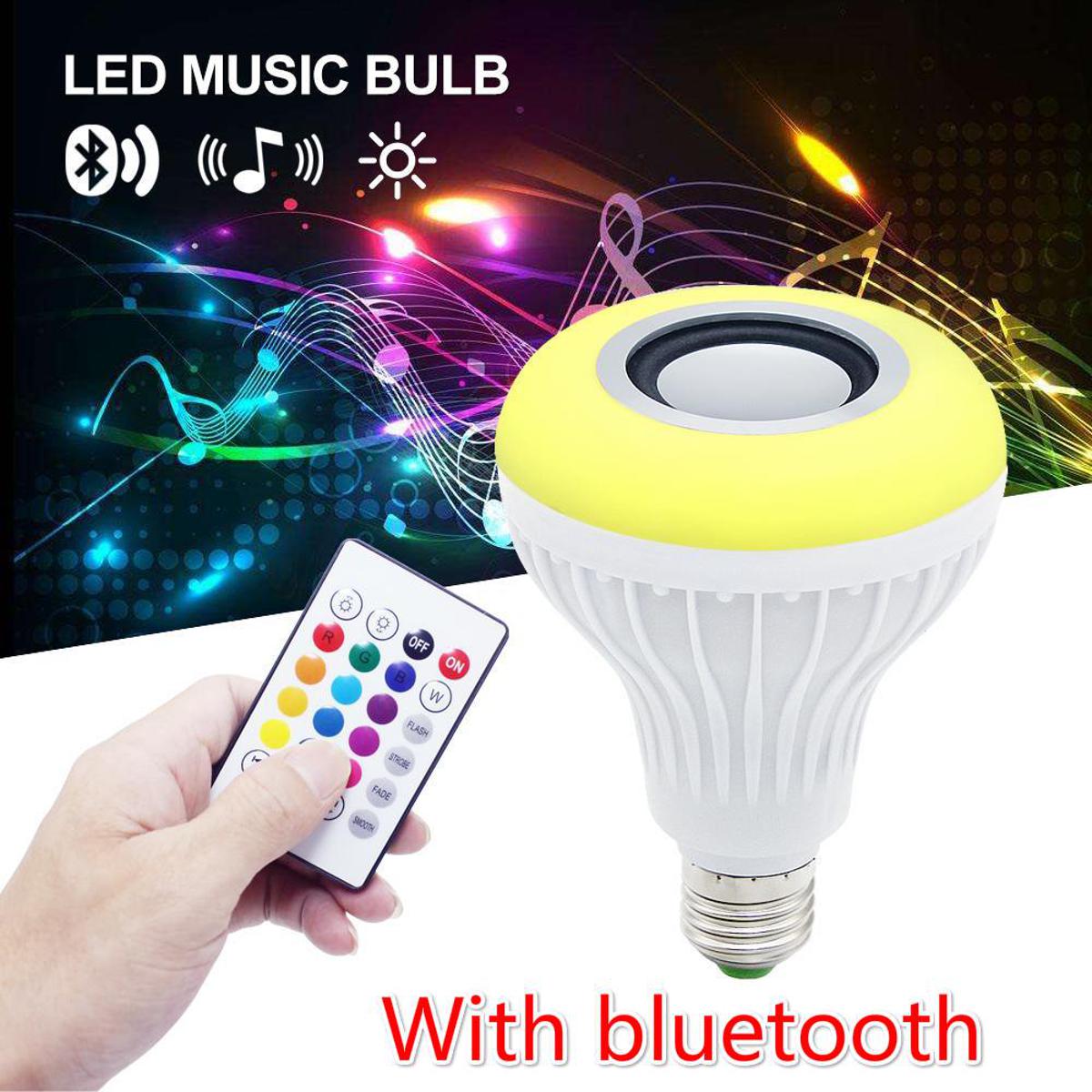 Led music bulb RGB wireless bluetooth light bulb with speaker / 24-key remote control