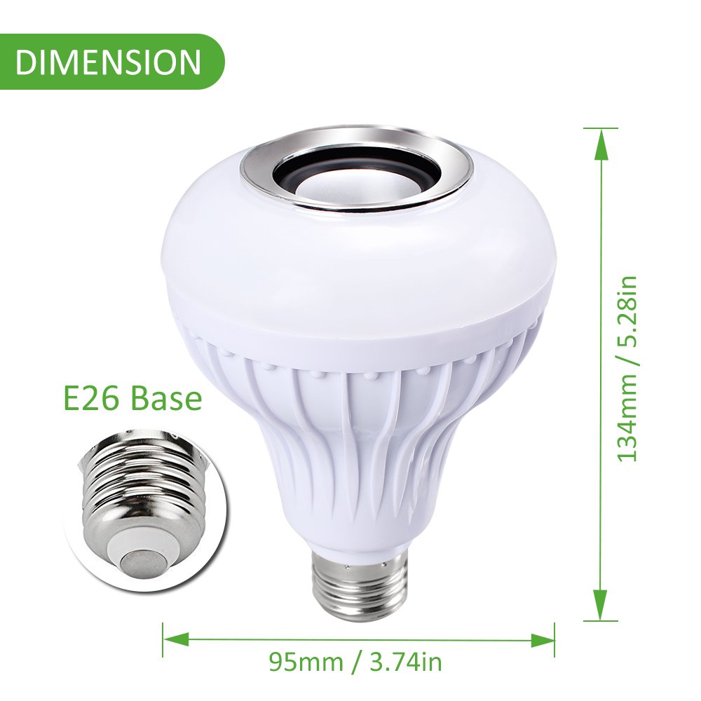 Led music bulb RGB wireless bluetooth light bulb with speaker / 24-key remote control