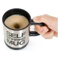 Stainless Steel Self Stirring Mug Auto Mixing Coffee Cup Cell Operated